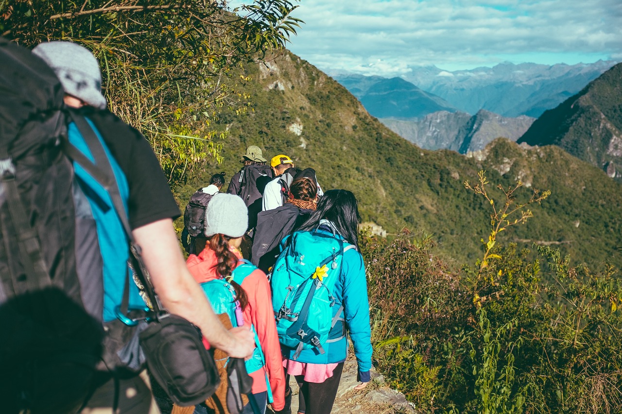 Hiking with friends 