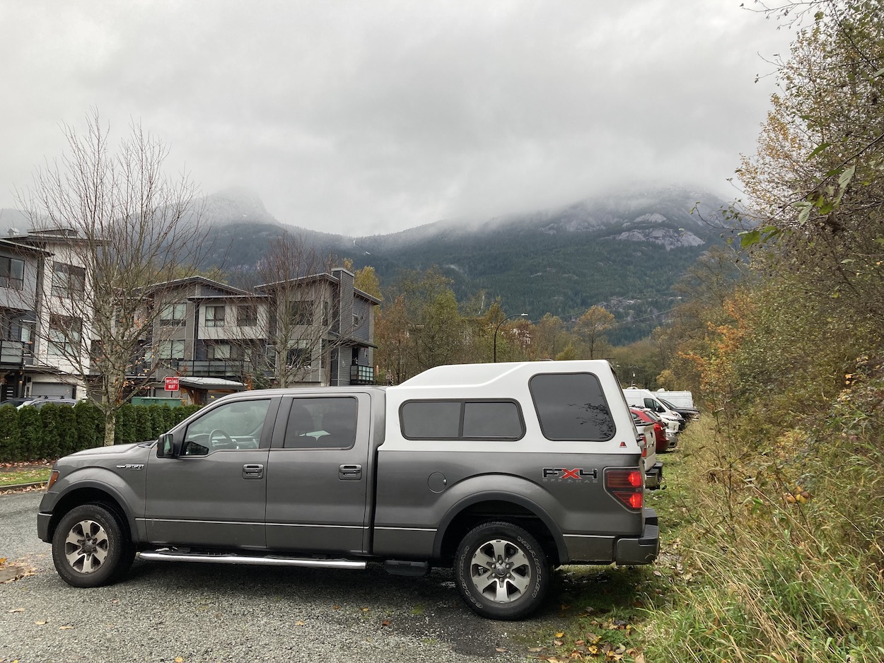 Camping in Truck in residential area 