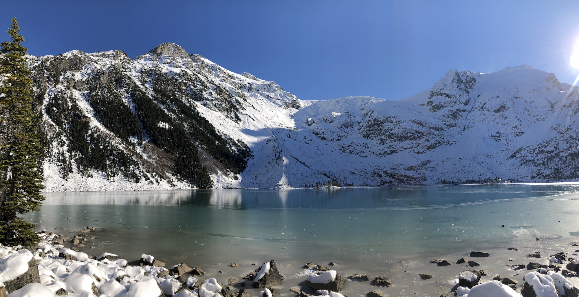 Joffre Lakes in the wintertime