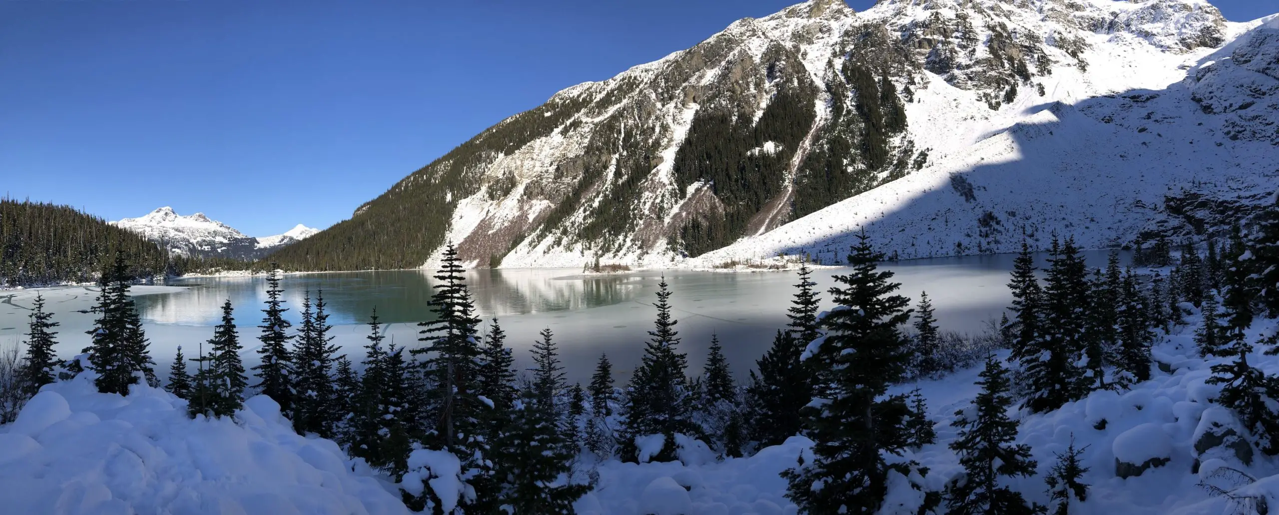 Joffre Lakes in the wintertime