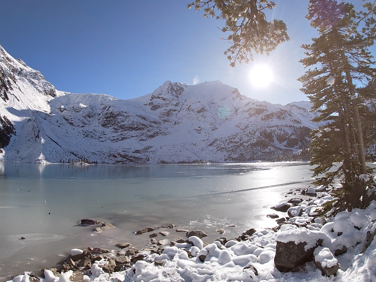 Joffre Lakes in the wintertime