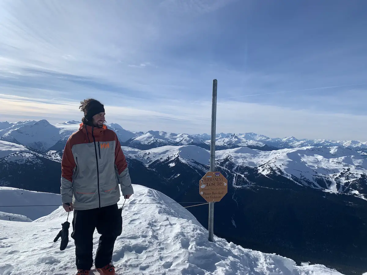 Standing on the Peak of Blackcomb Mountain, in Whistler BC 