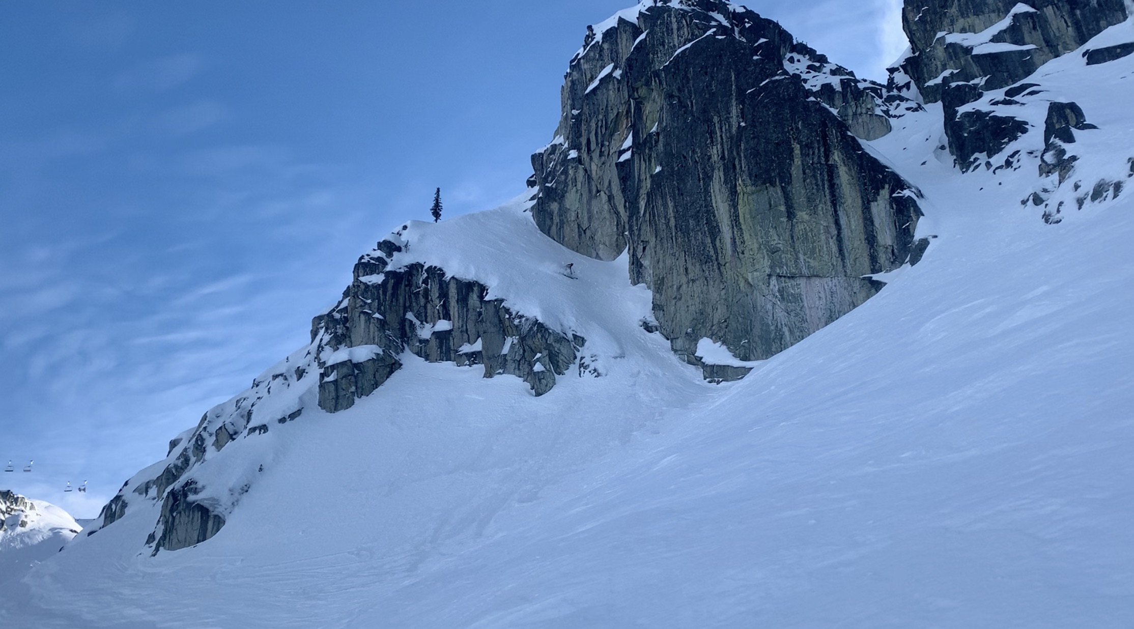 skiing The Curl Triple Black on Blackcomb Mountain 