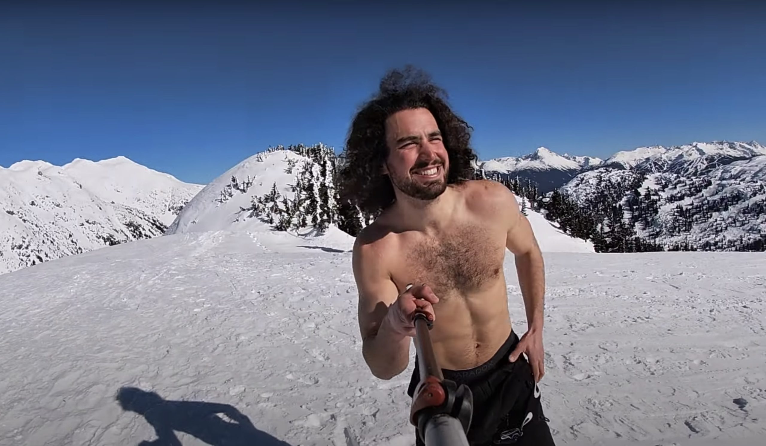 Shirtless Skiing, Whistler BC 