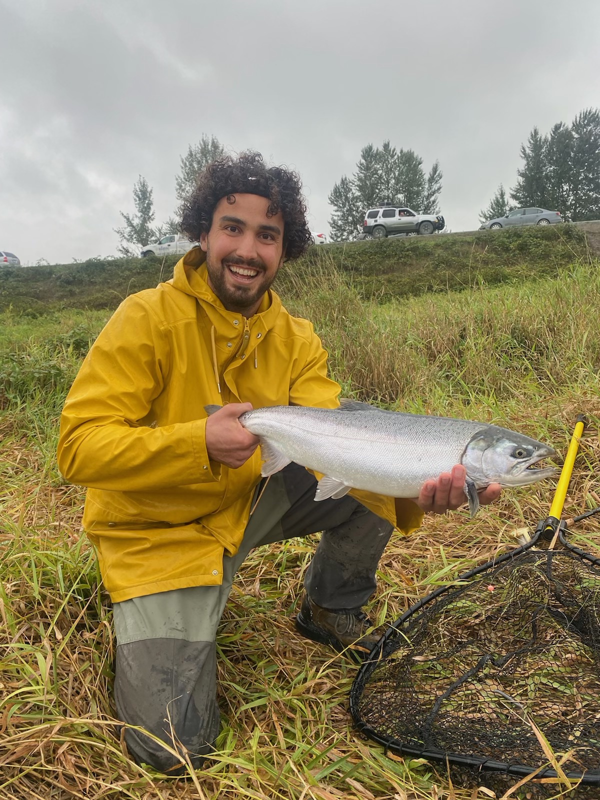 Coho salmon fishing in the Vedder River, British Columbia 