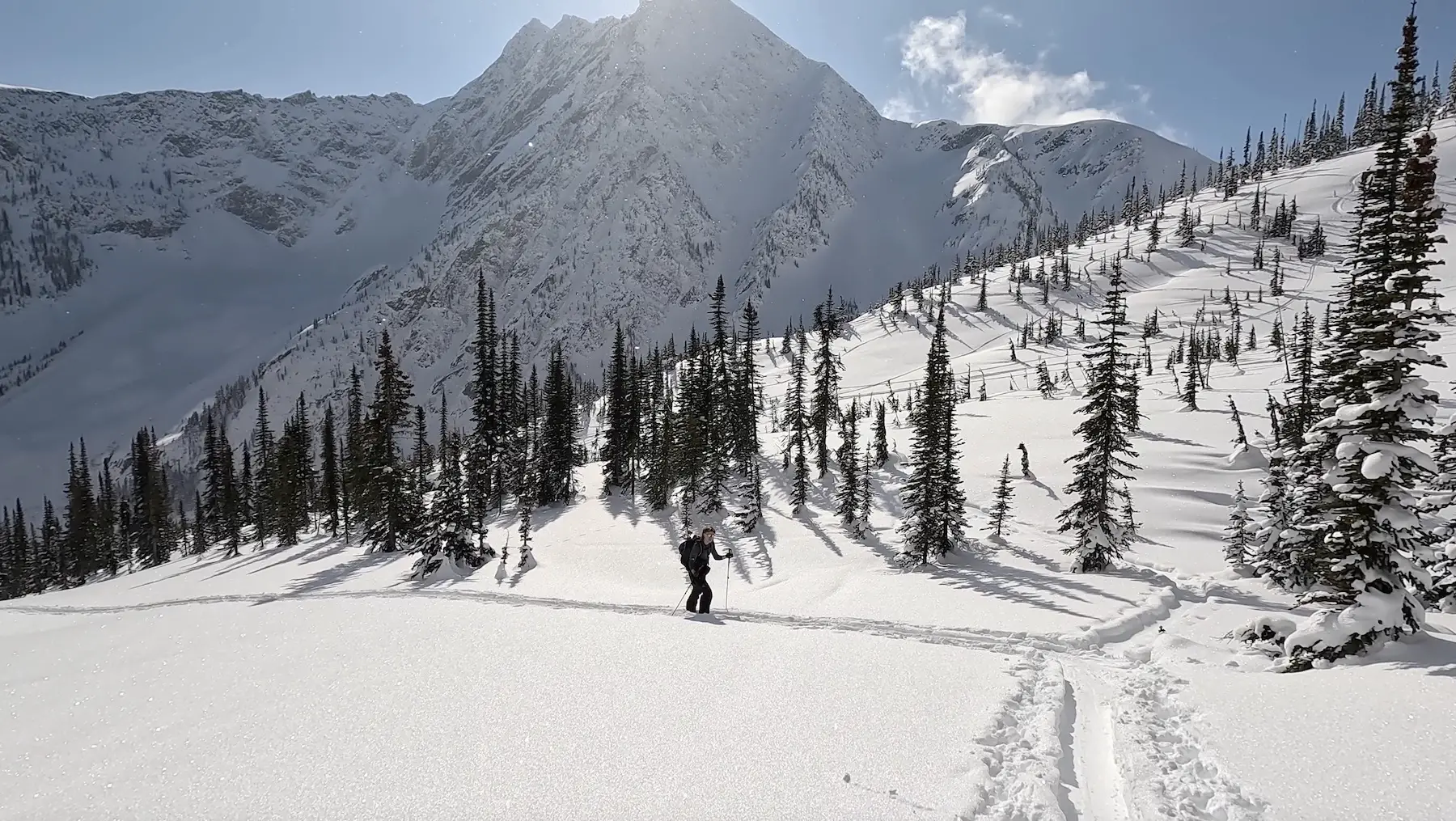 Hospital Gully on route to Video Peak Ski Touring Rogers Pass 