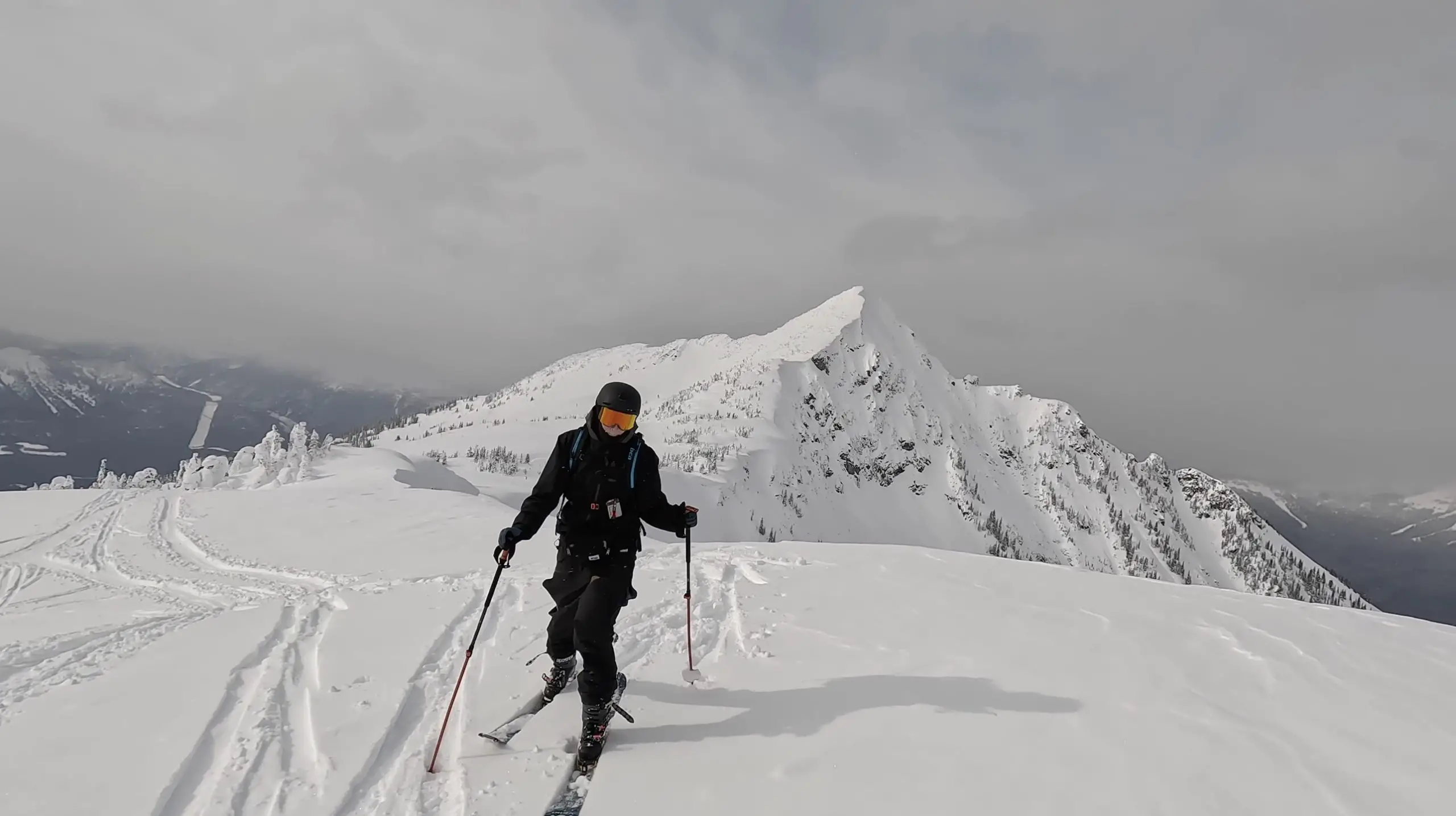 Mt Mackenzie in the Background ski touring at Revelstoke Mountain Resort 