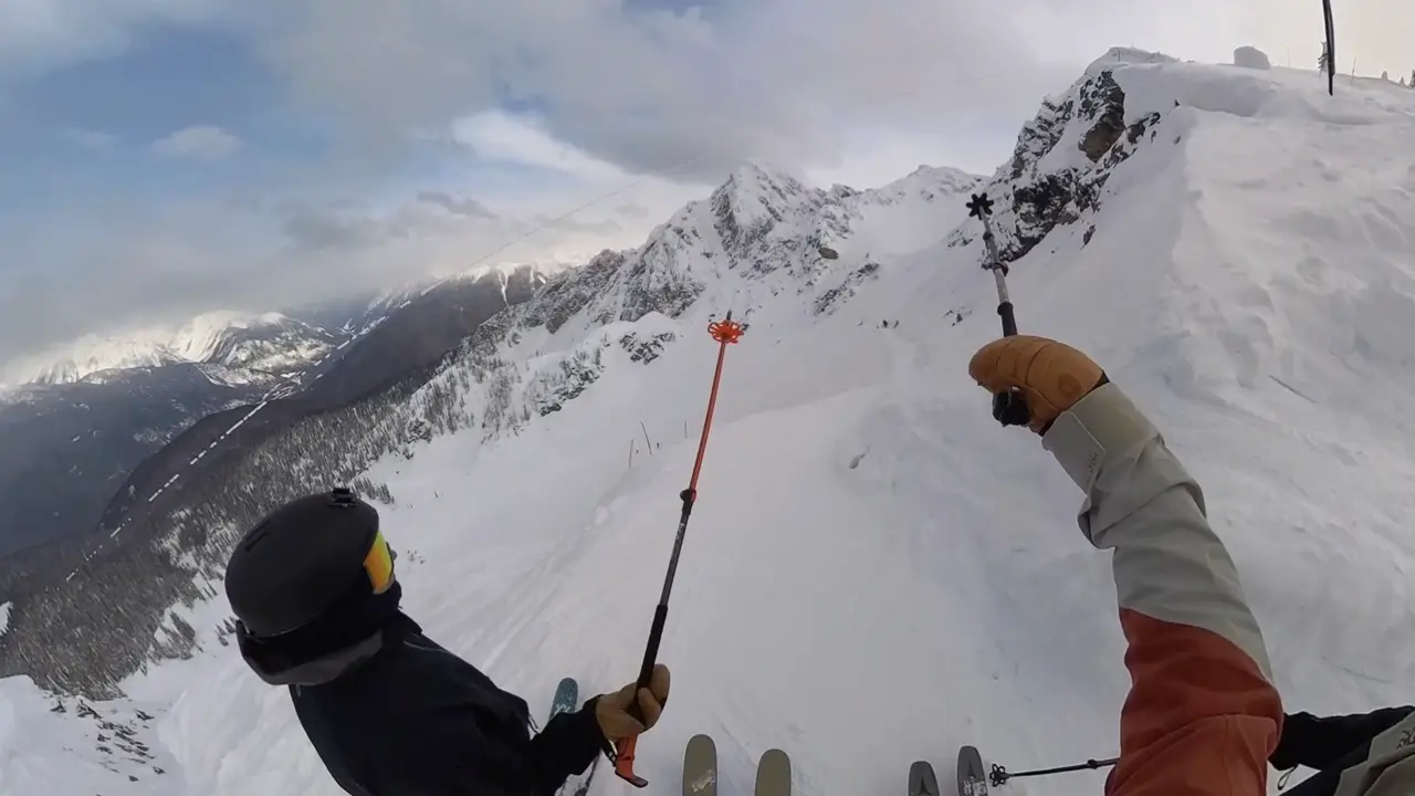 Looking up to the North Bowl at Revelstoke Mountain Resort, BC 