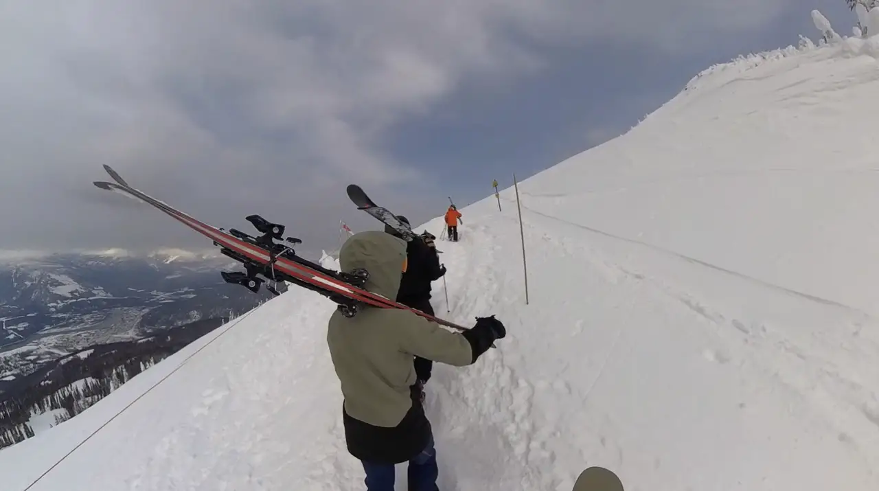 Bootpacking to the North Bowl at Revelstoke Mountain Resort in BC 