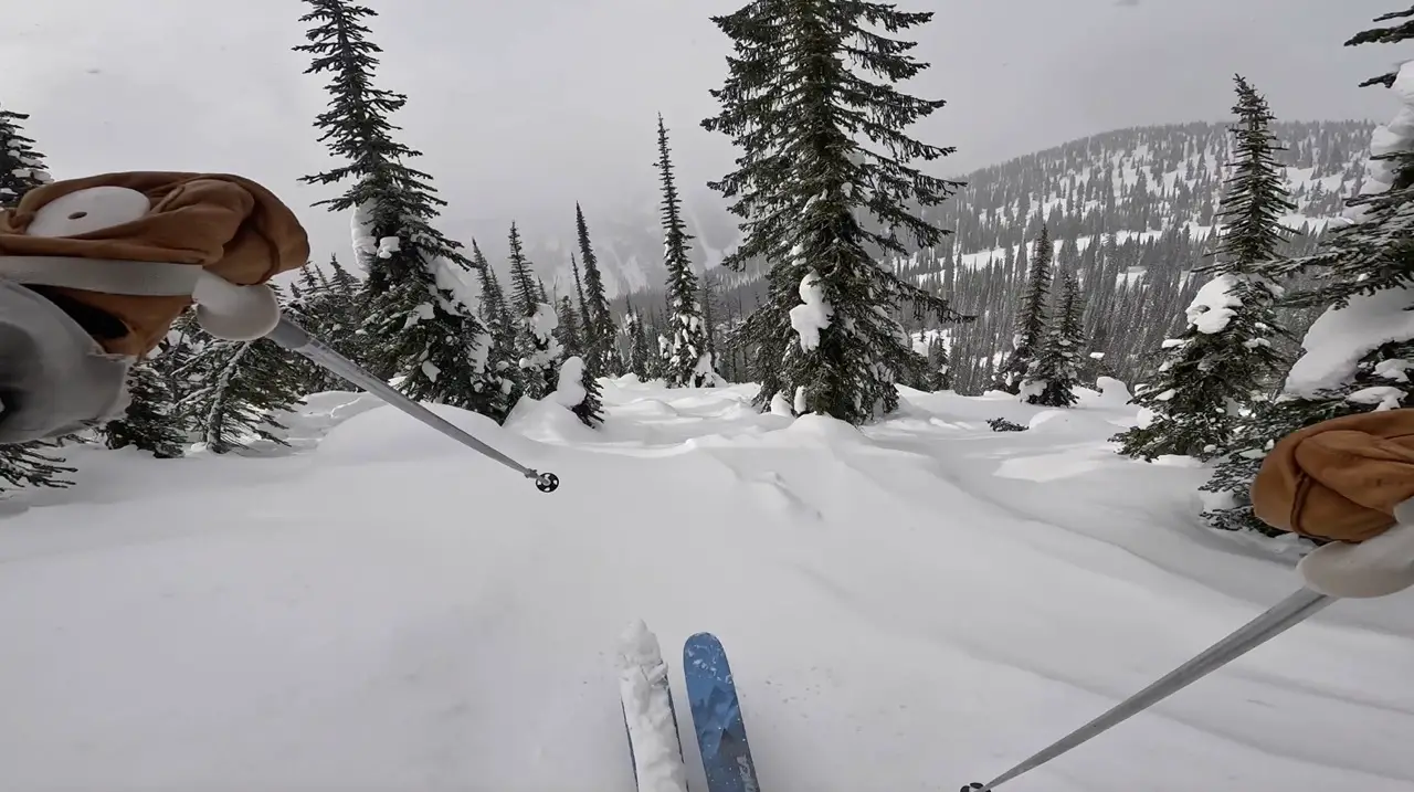 Finding powder in the trash glades, skiing Whitewater Resort 