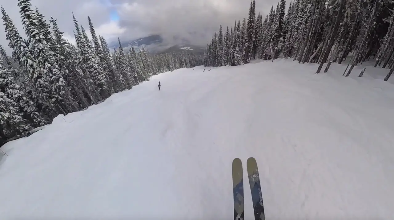 Side hits on the groomers at Red Mountain Ski Resort in Rossland, British Columbia